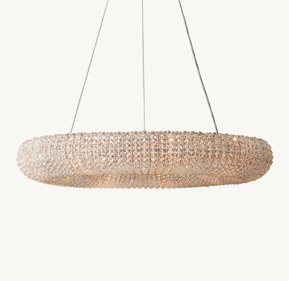 CRYSTAL HALO CLEAR ROUND LED CHANDELIER 32