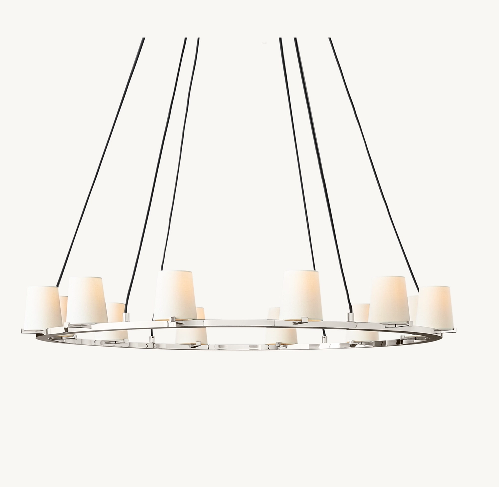 PAUILLAC FABRIC SHADE ROUND CHANDELIER 48