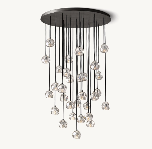 BOULE DE CRISTAL CLEAR GLASS ROUND CLUSTER CHANDELIER 40