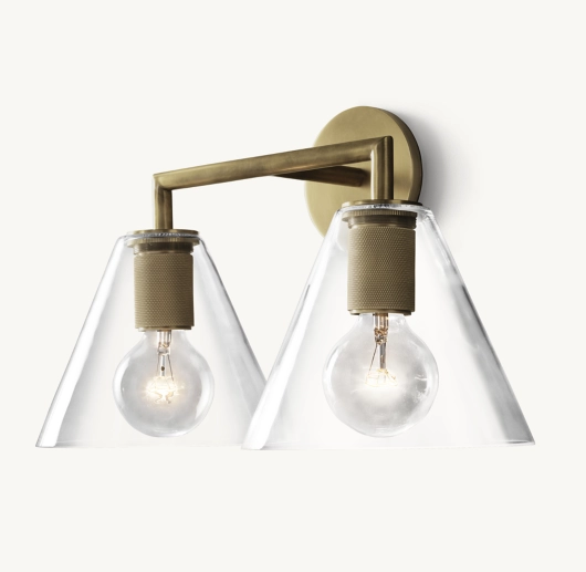 UTILITAIRE FUNNEL SHADE DOUBLE SCONCE