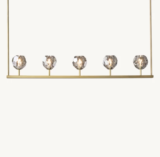BOULE DE CRISTAL SMOKE GLASS LINEAR CHANDELIER 48