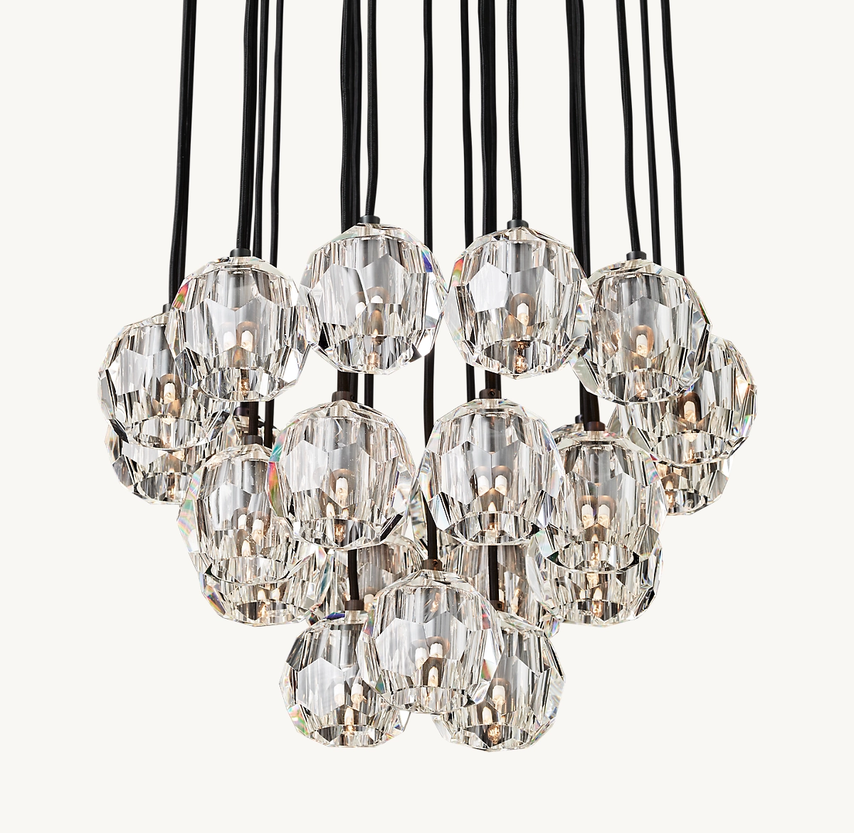 BOULE DE CRISTAL CLEAR GLASS ROUND CLUSTER CHANDELIER 24