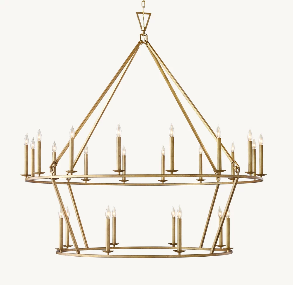 19TH C. ENGLISH OPENWORK TWO-TIER ROUND CHANDELIER 62