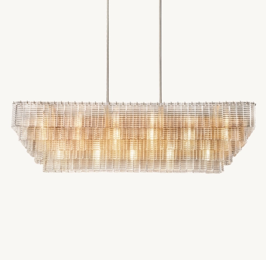 SIRENE CLEAR GLASS RECTANGULAR CHANDELIER 77