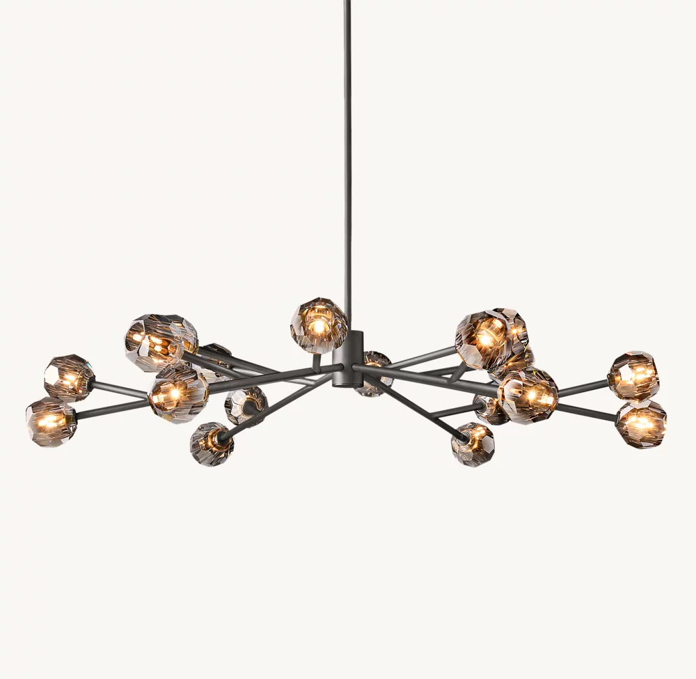 BOULE DE CRISTAL SMOKE GLASS ROUND CHANDELIER 60