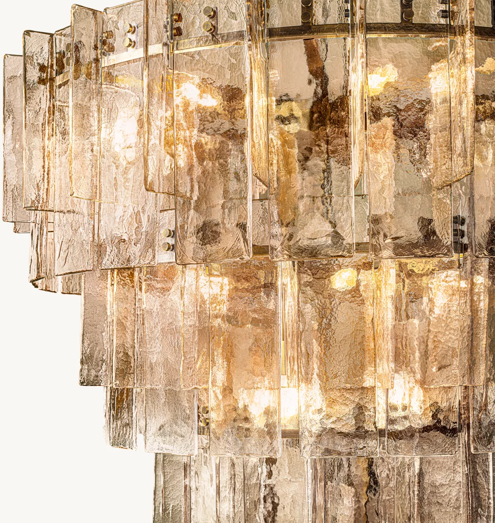 LATTICE SMOKE GLASS TIERED CHANDELIER 47