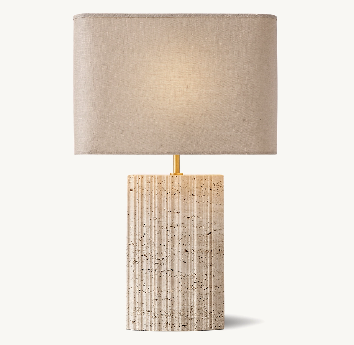 TALLADO CLASSICO TRAVERTINE CONVEX ACCENT LAMP - Sand