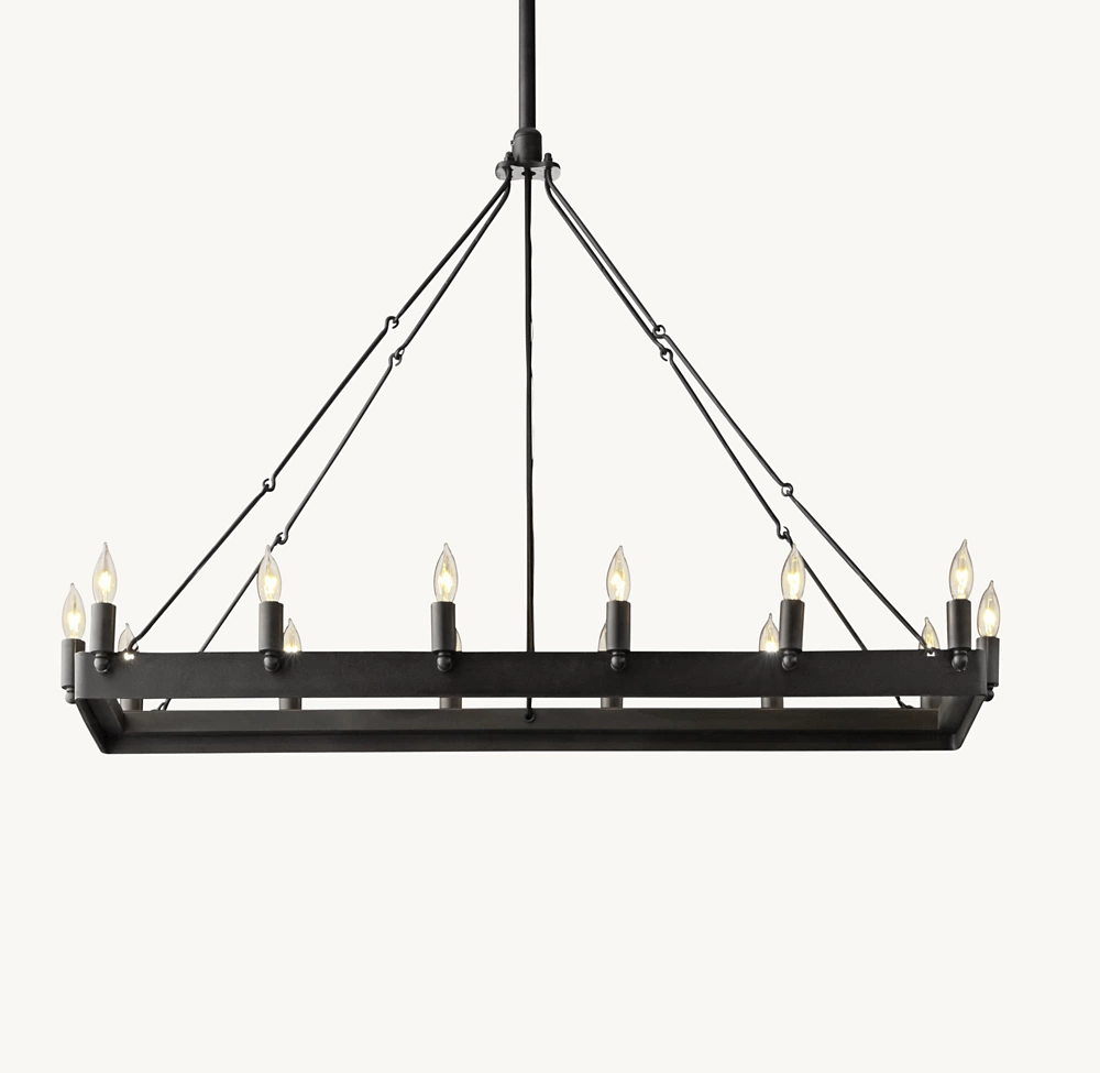 CAMINO VINTAGE CANDELABRA RECTANGULAR CHANDELIER 41