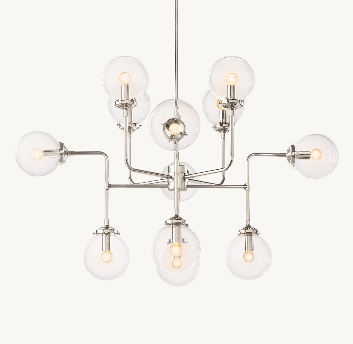 BISTRO GLOBE CLEAR GLASS CHANDELIER 42