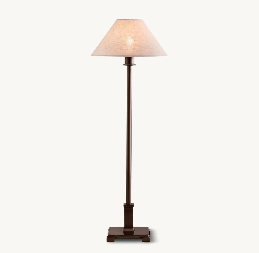 PETITE CANDLESTICK LINEN SHADE TABLE LAMP - Image 2
