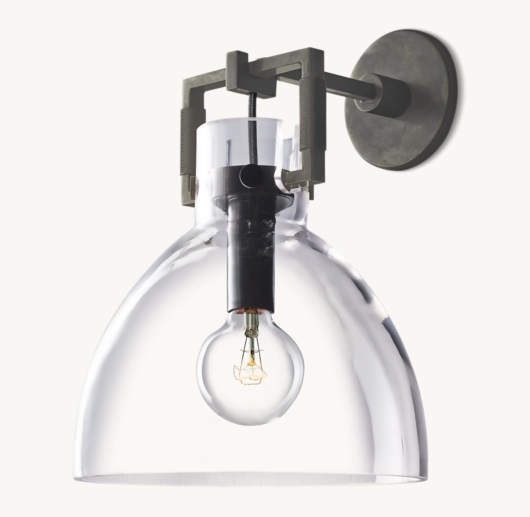 MACHINIST GLASS CLOCHE SCONCE 10