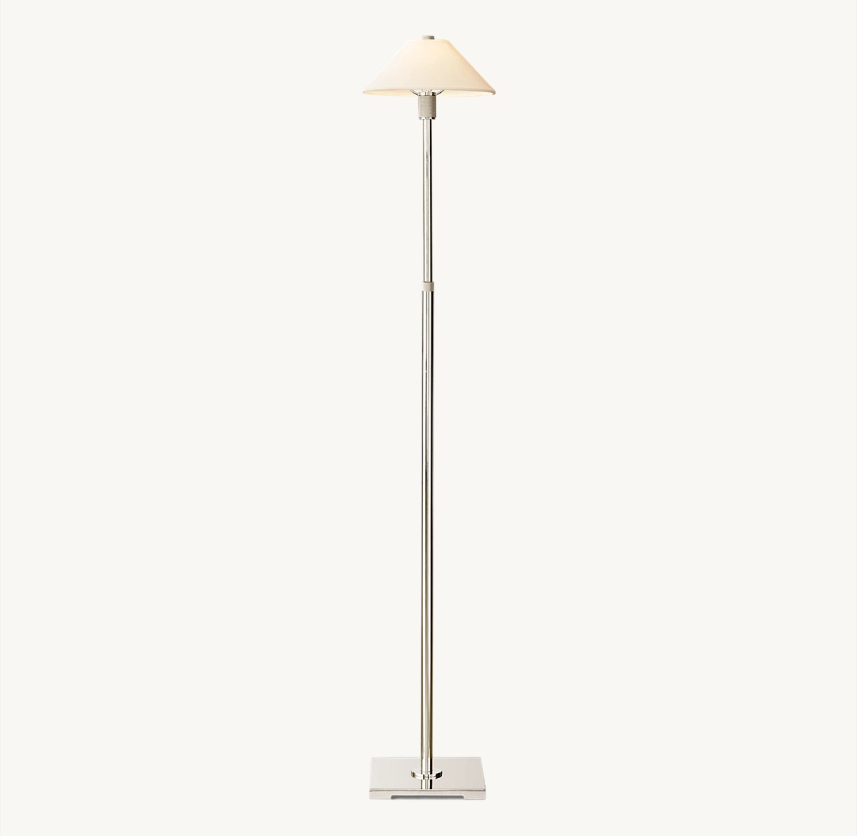 UTILITAIRE LINEN SHADE FLOOR LAMP - Polished Nickel