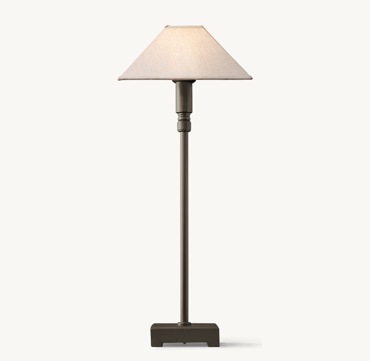 PYRAMID LINEN SHADE TELESCOPING TABLE LAMP - Bronze