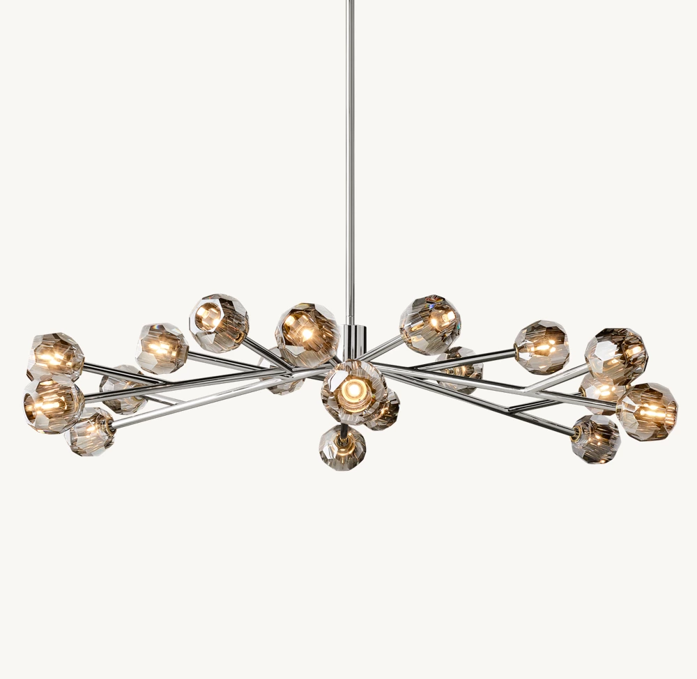 BOULE DE CRISTAL SMOKE GLASS ROUND CHANDELIER 60