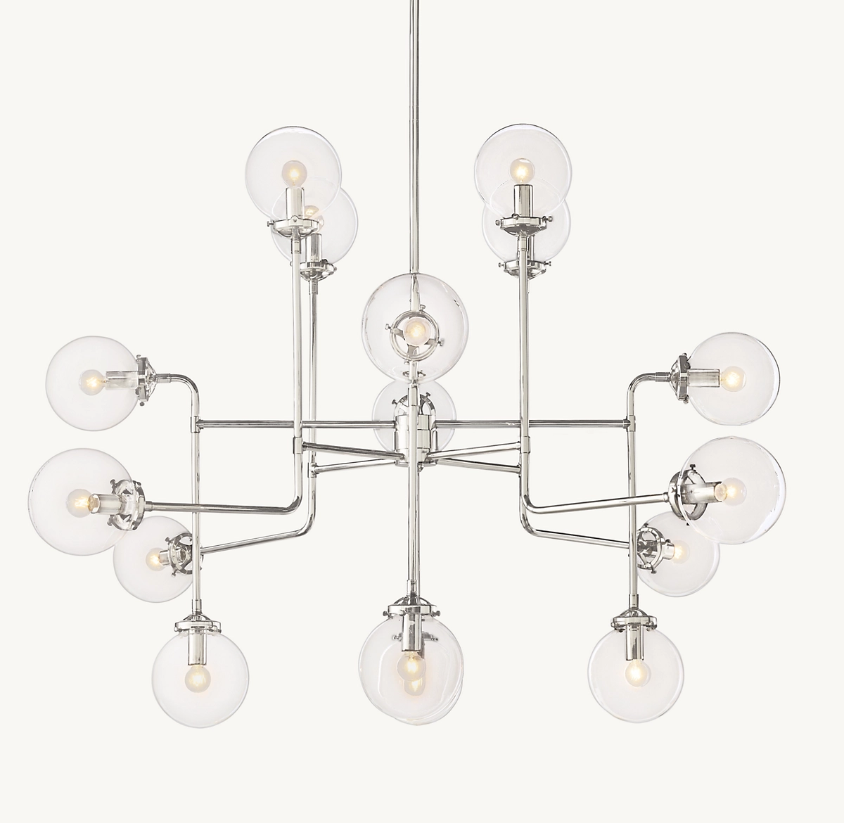 BISTRO GLOBE CLEAR GLASS CHANDELIER 56