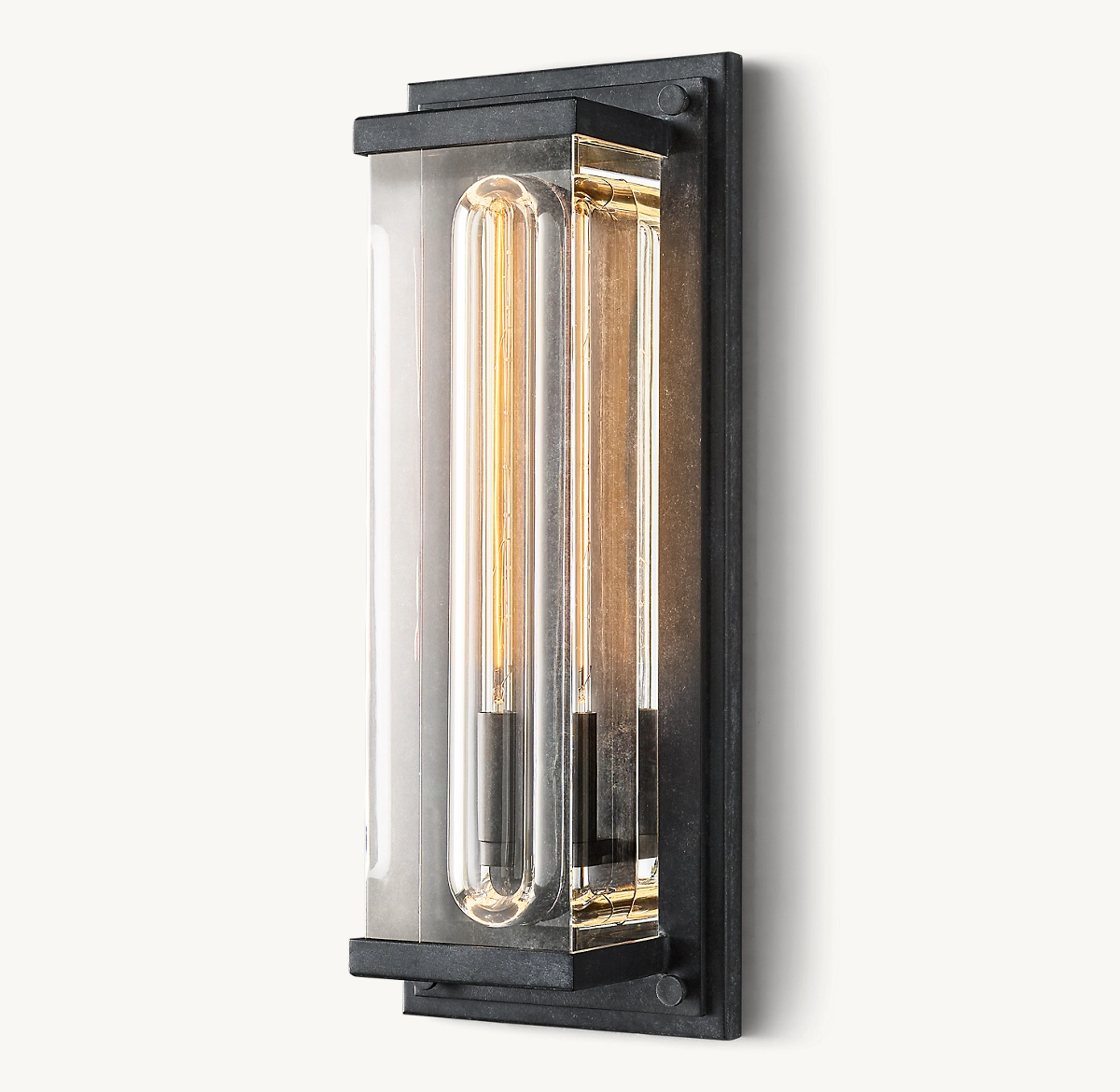 SAVILE GRAND RECTANGULAR SCONCE - Weathered Zinc