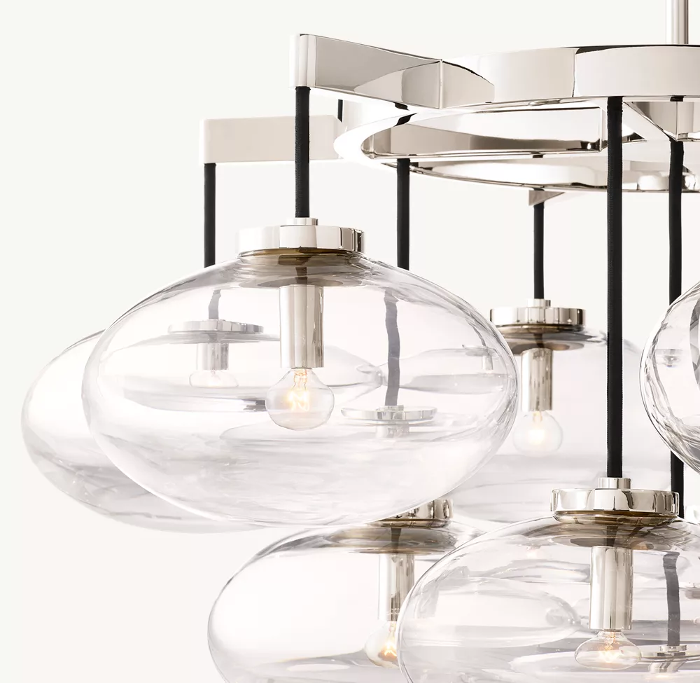 CABRETTE CLEAR GLASS ROUND CHANDELIER 36