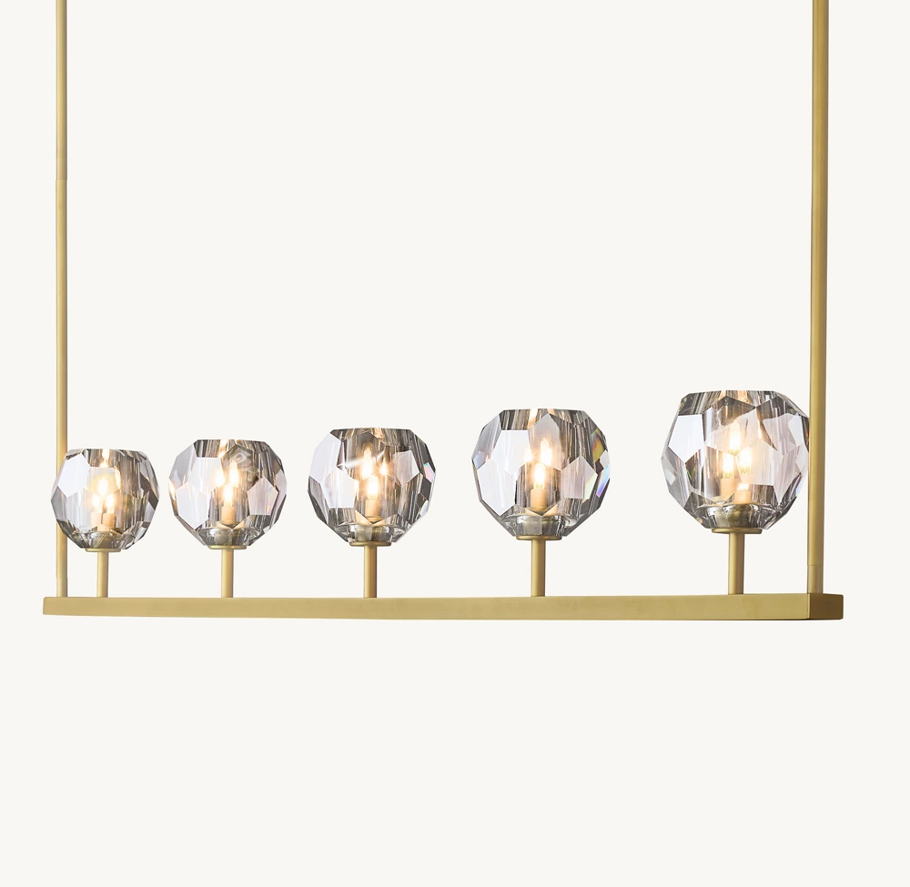 BOULE DE CRISTAL SMOKE GLASS LINEAR CHANDELIER 48