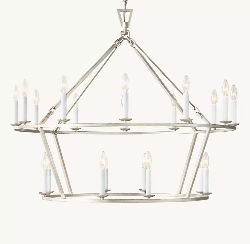 19TH C. ENGLISH OPENWORK TWO-TIER ROUND CHANDELIER 40