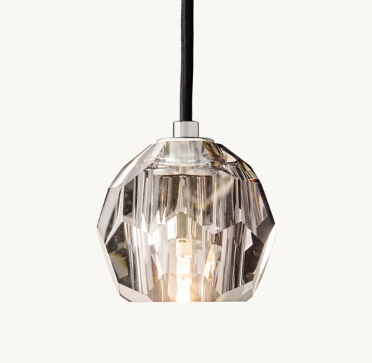 BOULE DE CRISTAL SMOKE GLASS CORD PENDANT