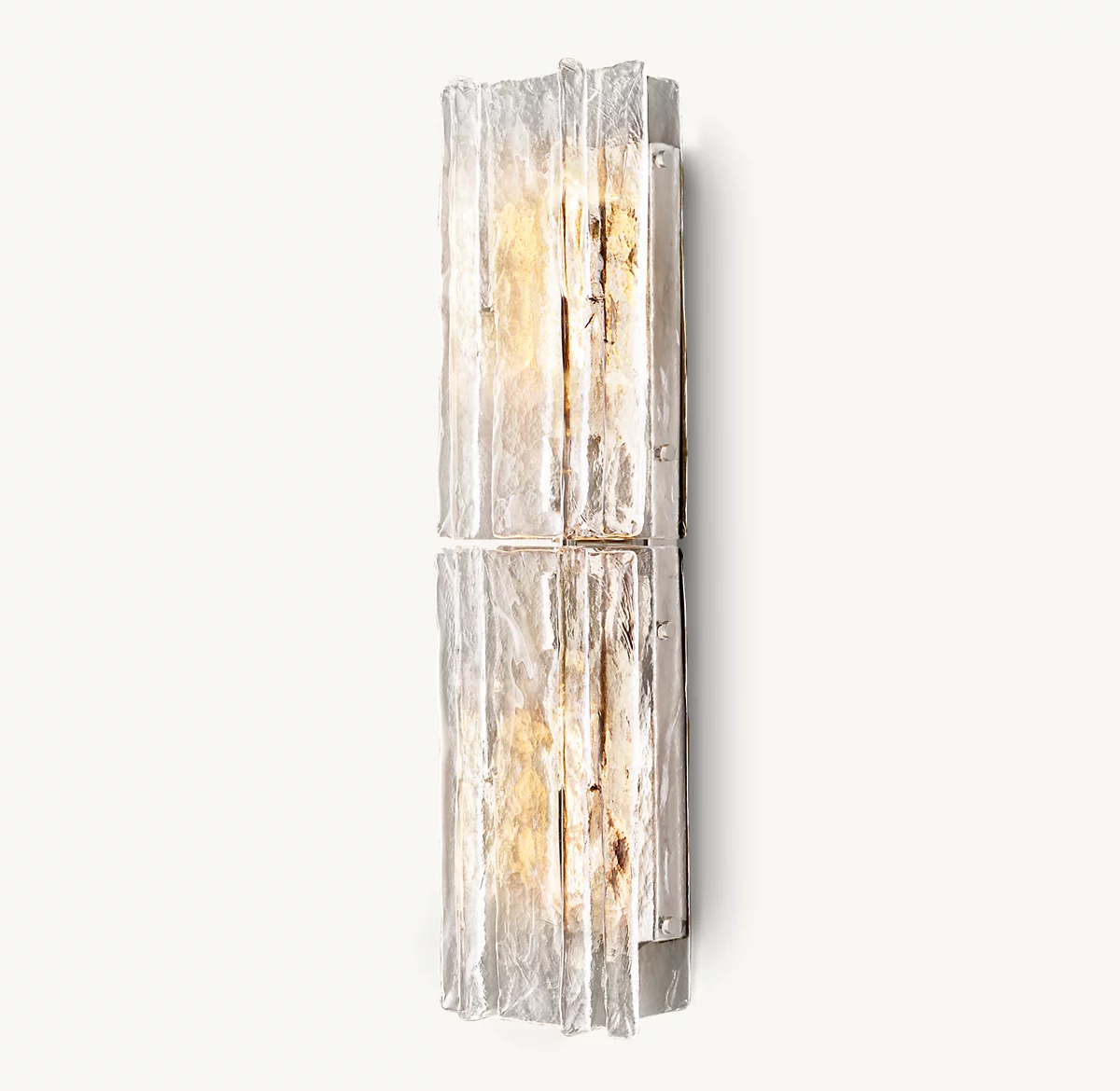 LATTICE CLEAR GLASS SCONCE - Satin Nickel