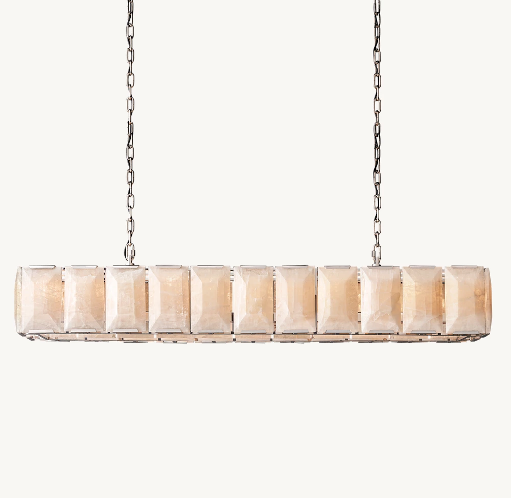 HARLOW CALCITE RECTANGULAR CHANDELIER 74