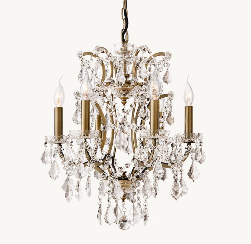 19TH C. ROCOCO IRON & CRYSTAL ROUND CHANDELIER 18