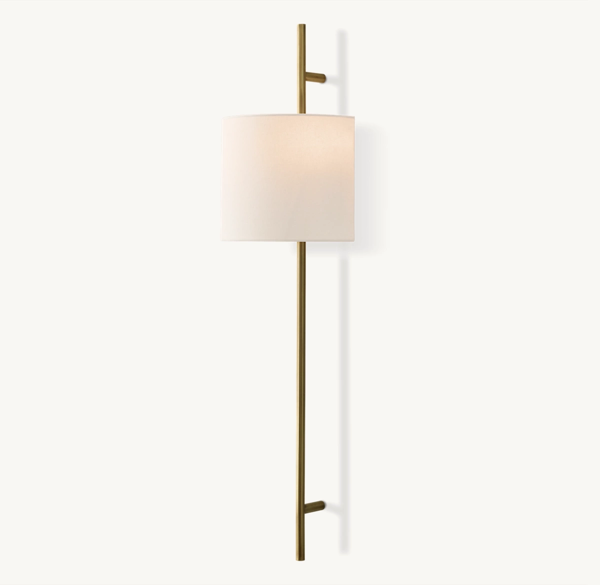 VELA OCTAGONAL BAR SCONCE - ROUND SHADE - Lacquered Burnished Brass
