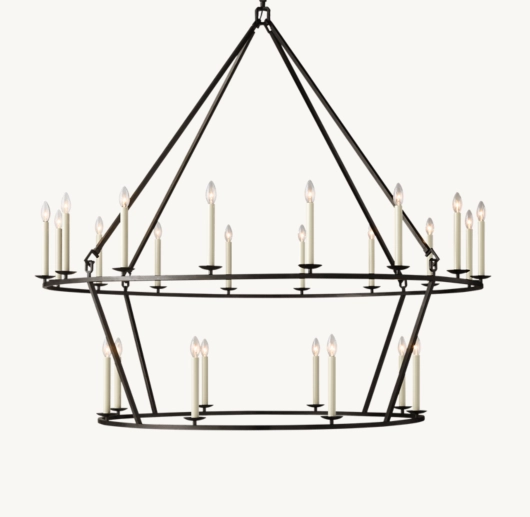 19TH C. ENGLISH OPENWORK TWO-TIER ROUND CHANDELIER 62