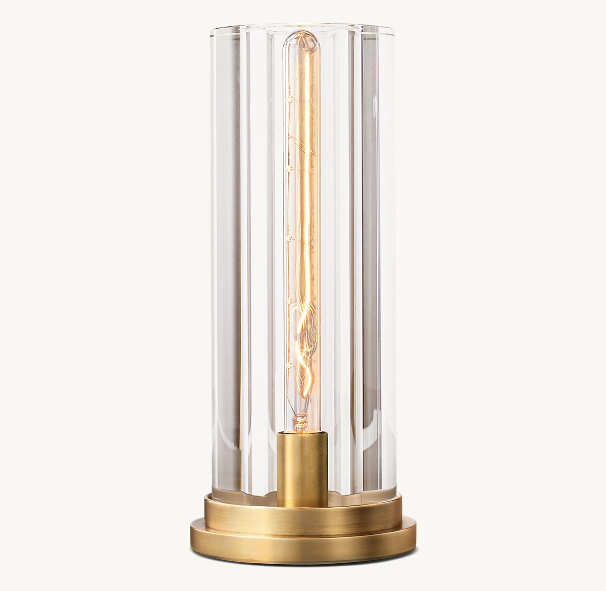 SAVILE CYLINDRICAL TABLE LAMP - Lacquered Burnished Brass