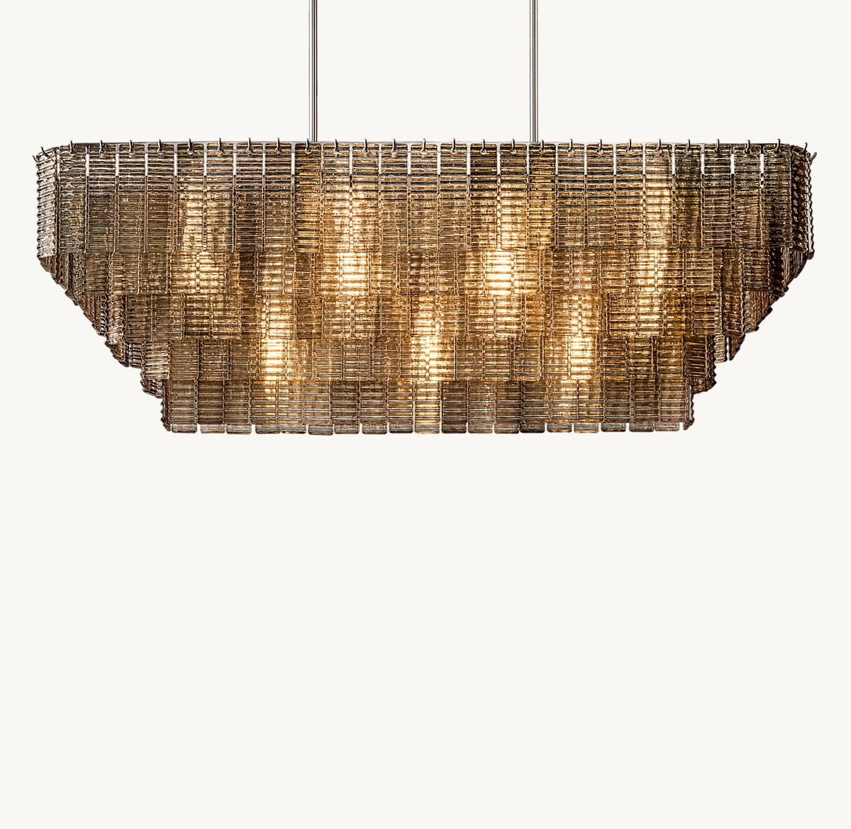 SIRENE SMOKE GLASS RECTANGULAR CHANDELIER 59