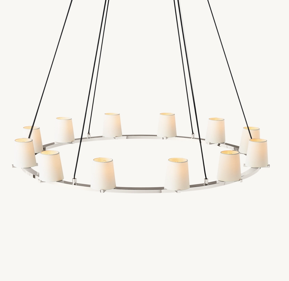 PAUILLAC FABRIC SHADE ROUND CHANDELIER 48