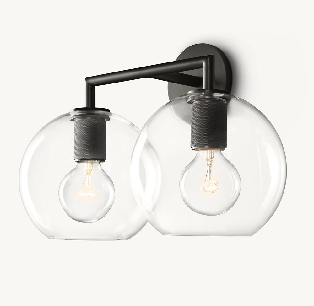 UTILITAIRE GLOBE SHADE DOUBLE SCONCE - Image 2