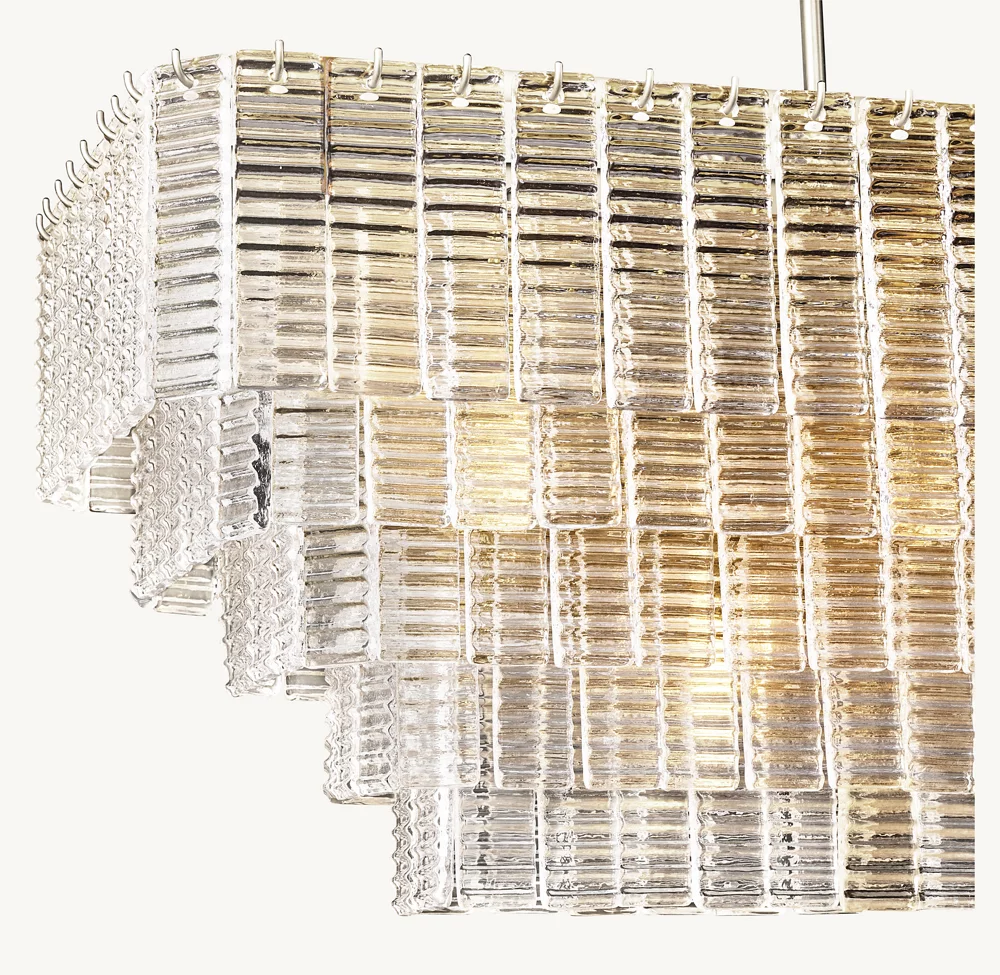 SIRENE CLEAR GLASS RECTANGULAR CHANDELIER 59