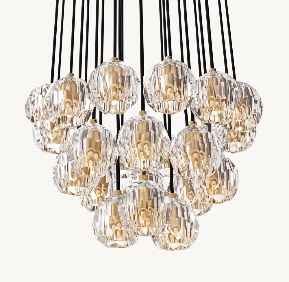 BOULE DE CRISTAL CLEAR GLASS ROUND CLUSTER CHANDELIER 24