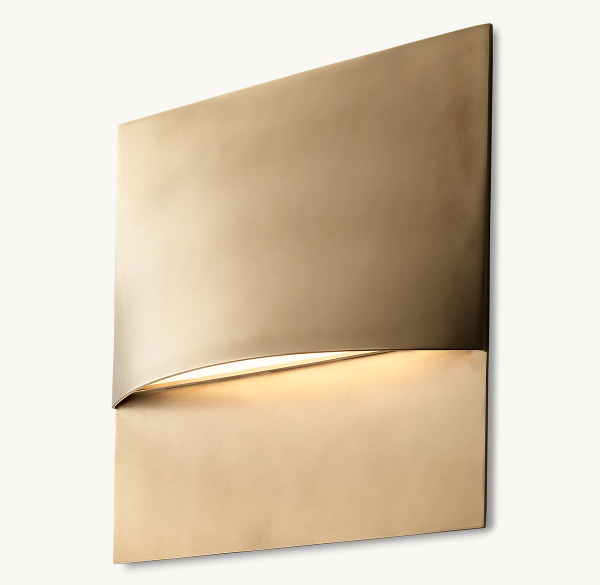 TAZA SQUARE SCONCE - Natural Brass