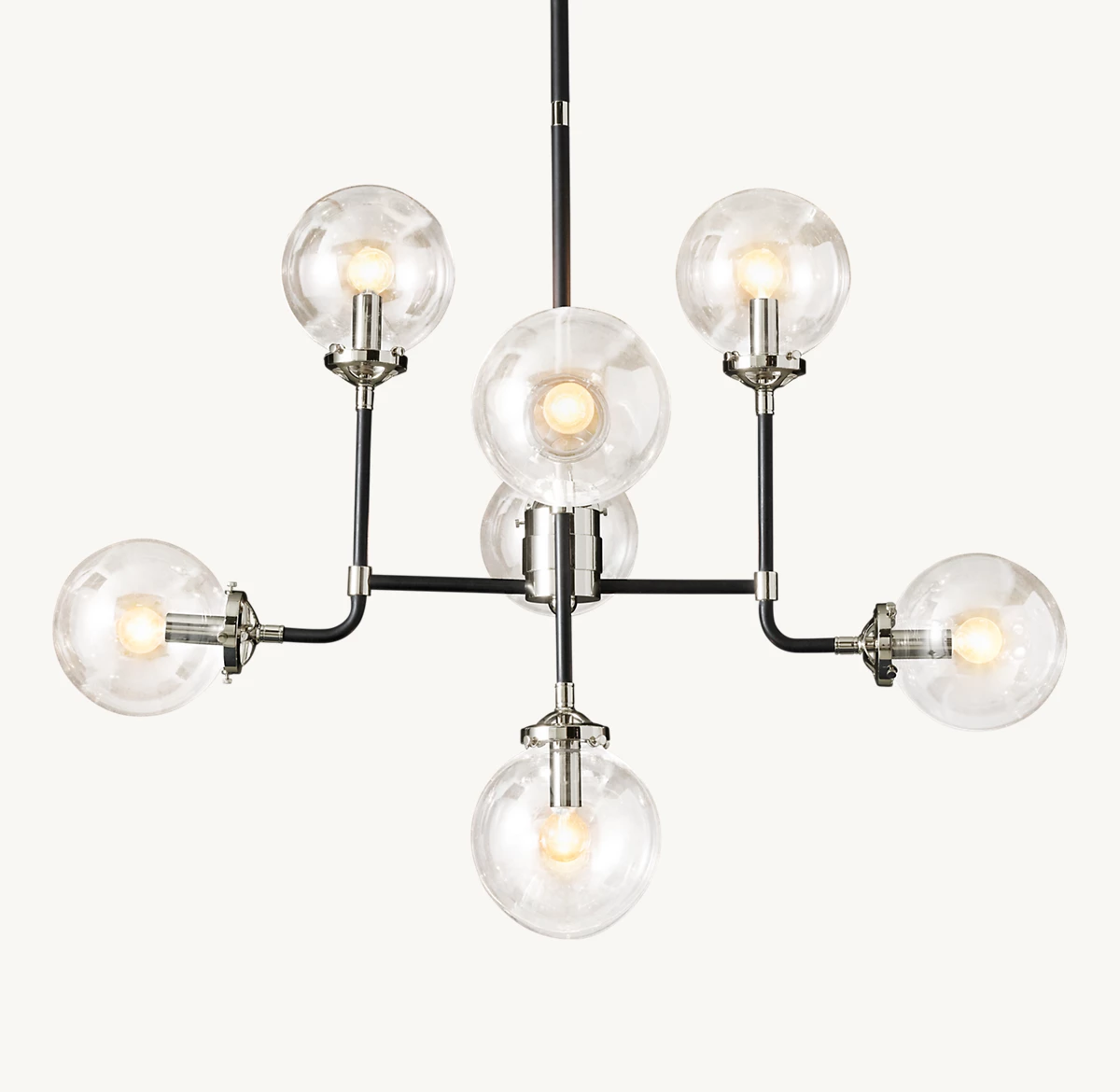 BISTRO GLOBE CLEAR GLASS CHANDELIER 34