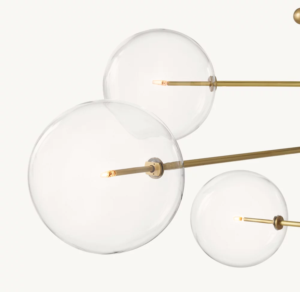 GLASS GLOBE MOBILE EIGHT-ARM CHANDELIER 79