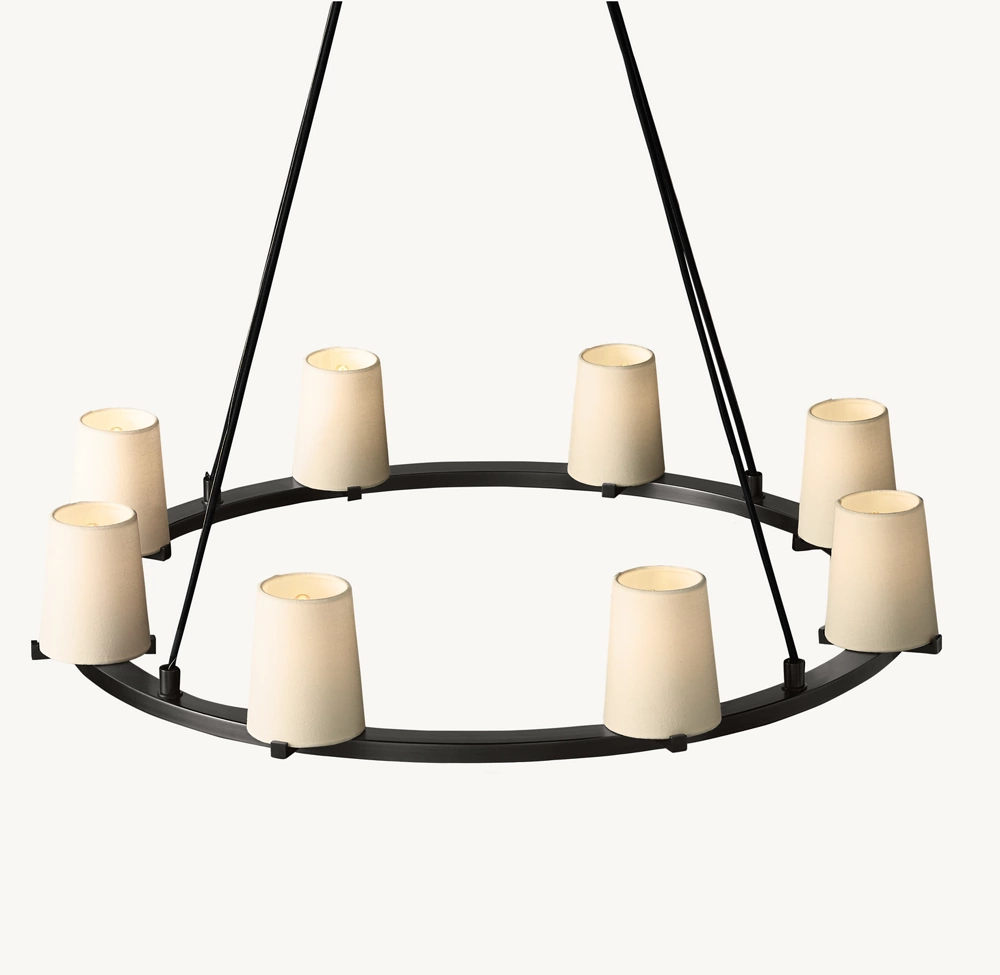 PAUILLAC FABRIC SHADE ROUND CHANDELIER 36