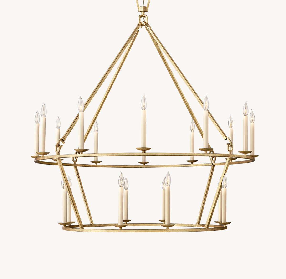 19TH C. ENGLISH OPENWORK TWO-TIER ROUND CHANDELIER 50