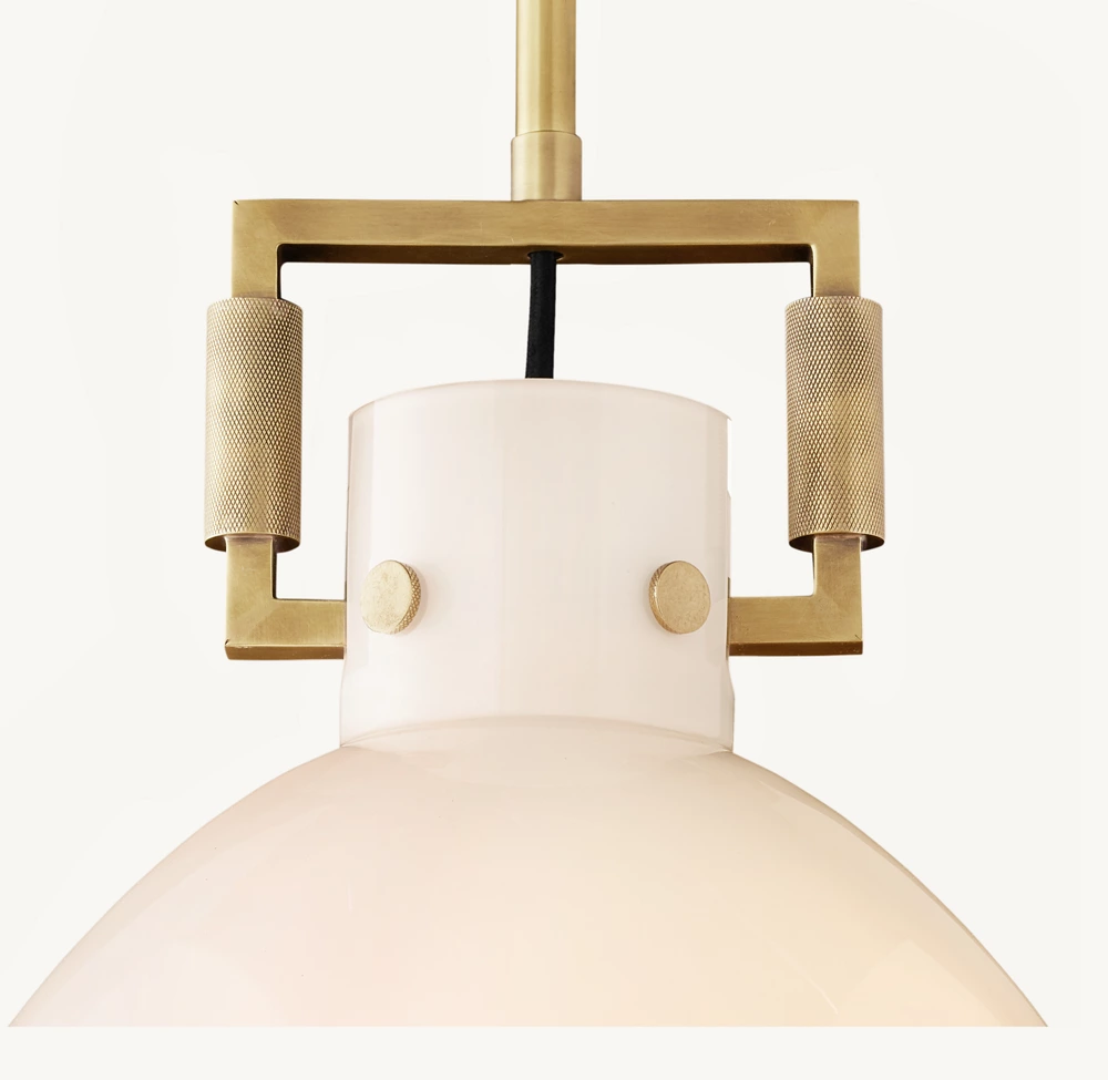 MACHINIST MILK GLASS CLOCHE PENDANT - Image 4