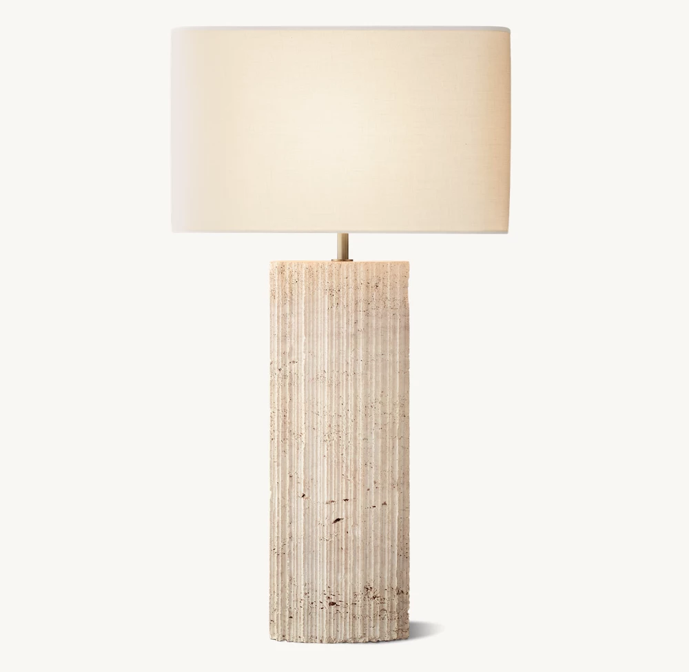 TALLADO CLASSICO TRAVERTINE CONVEX TABLE LAMP - Image 9