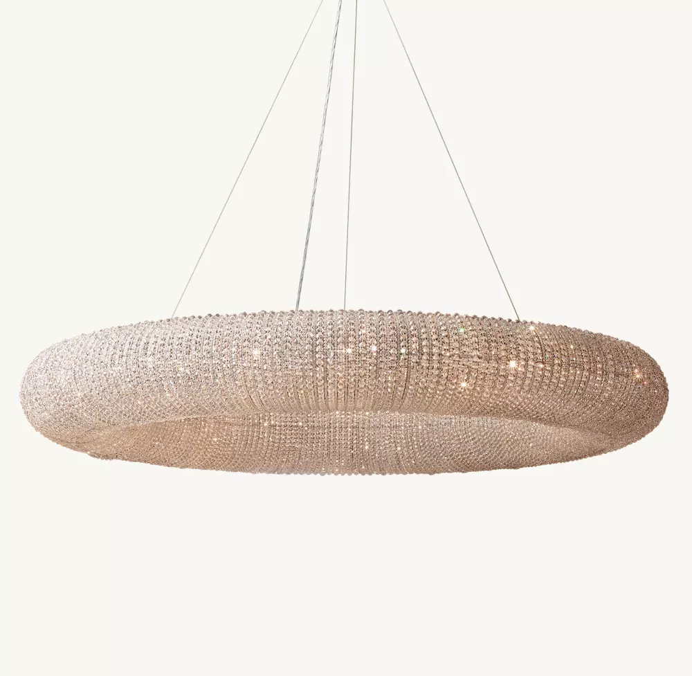 CRYSTAL HALO CLEAR ROUND LED CHANDELIER 72