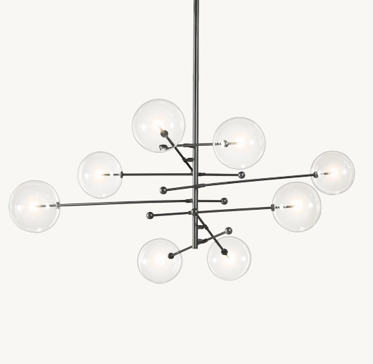 GLASS GLOBE MOBILE EIGHT-ARM CHANDELIER 79