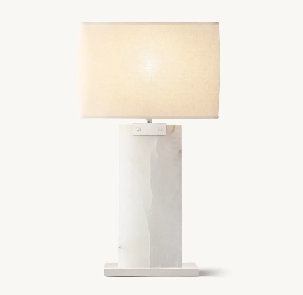 RECTANGULAR COLUMN ALABASTER TABLE LAMP - Image 5