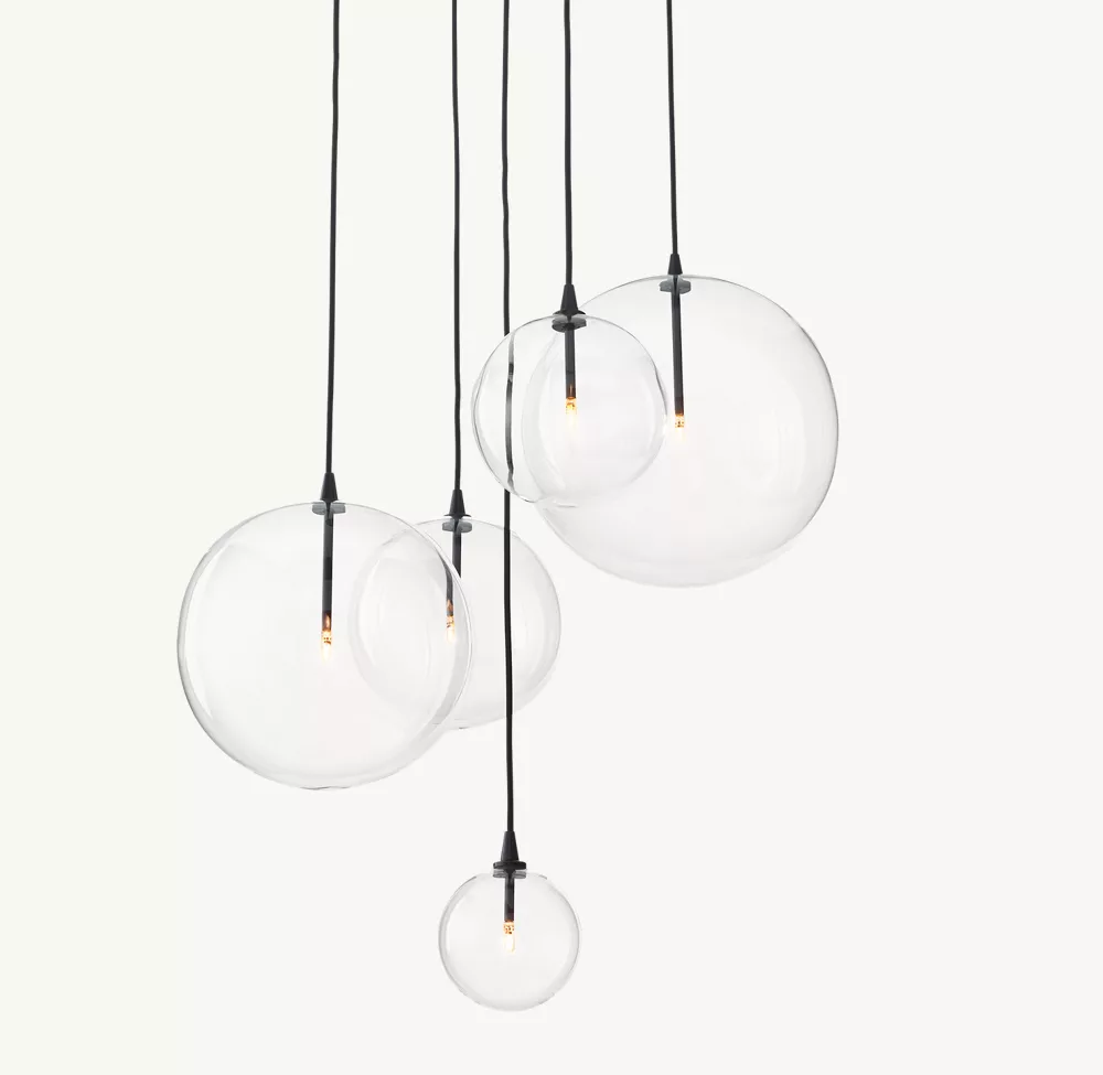 GLASS GLOBE MOBILE CLUSTER CHANDELIER 28