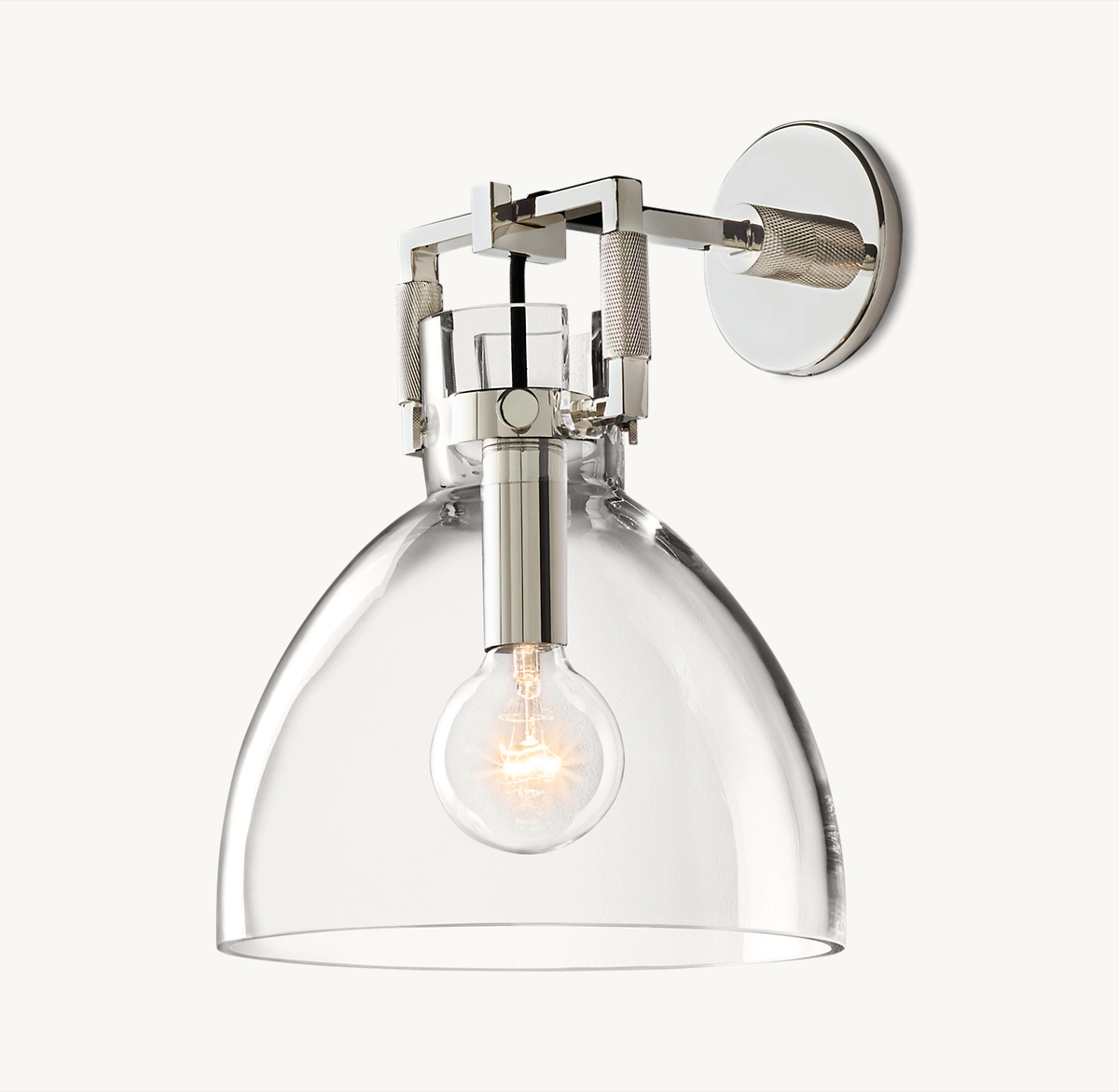 MACHINIST GLASS CLOCHE SCONCE 10