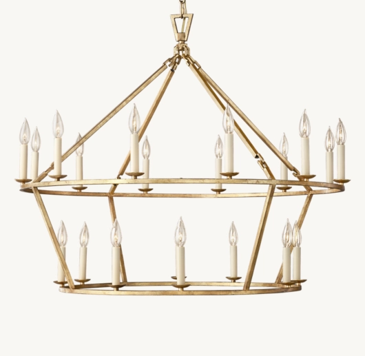 19TH C. ENGLISH OPENWORK TWO-TIER ROUND CHANDELIER 40