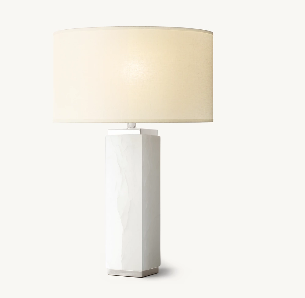 SQUARE COLUMN ALABASTER TABLE LAMP - Image 5