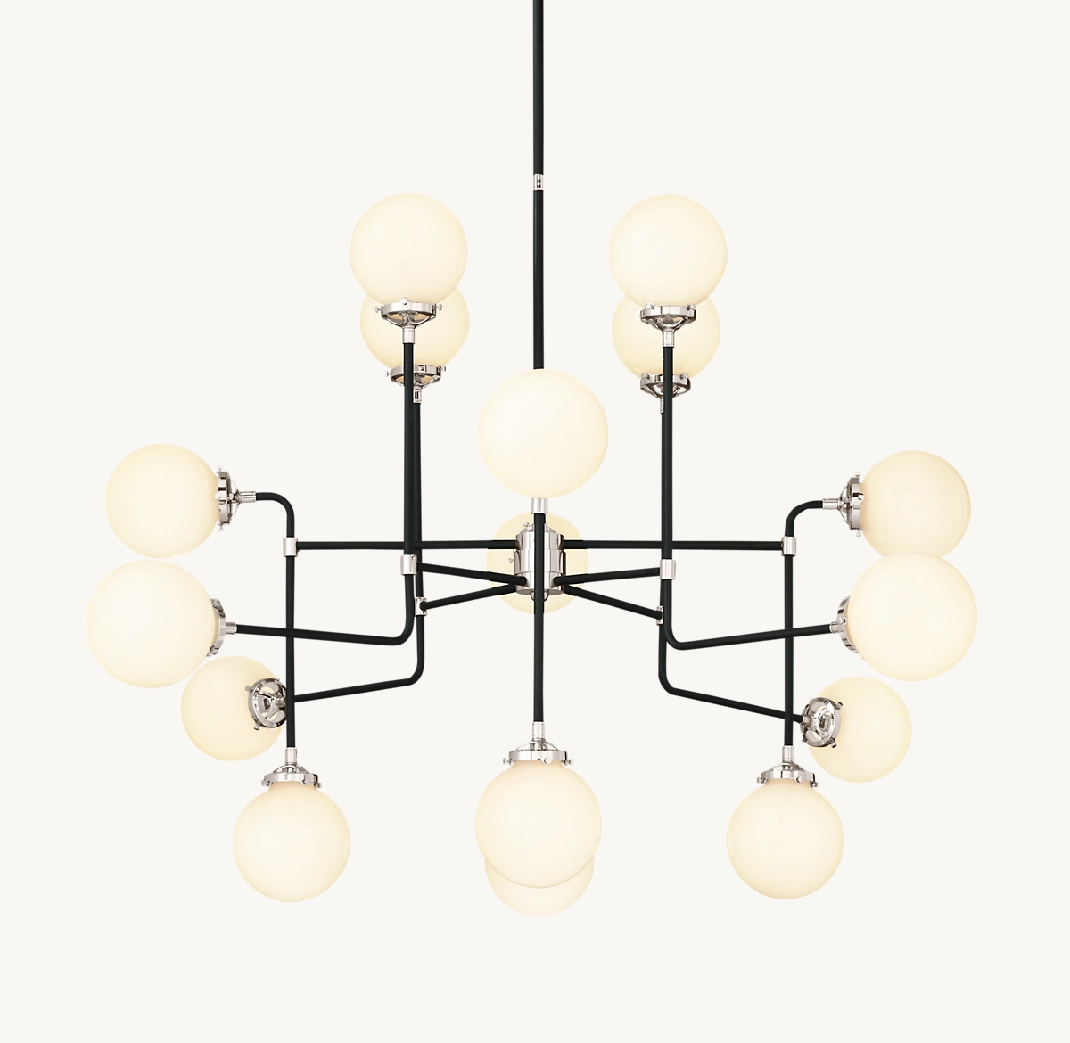 BISTRO GLOBE MILK GLASS CHANDELIER 56